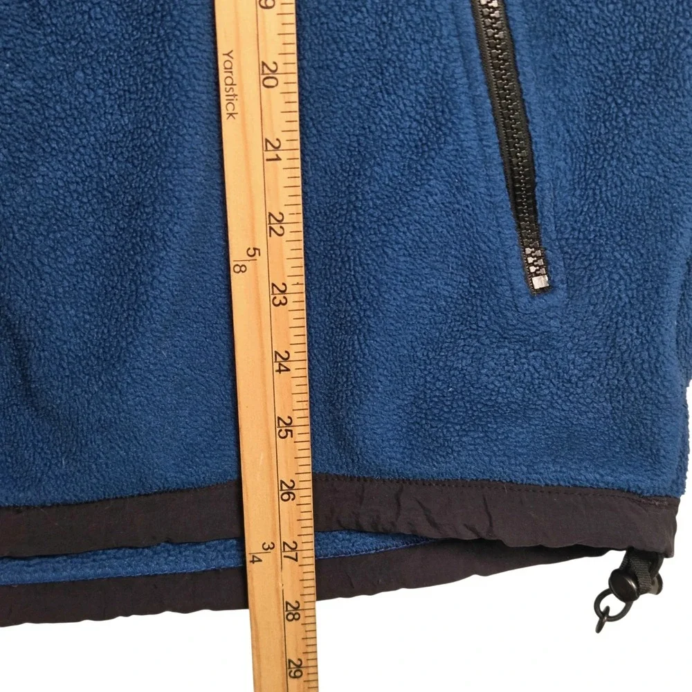 Vintage The North Face Polartec Fleece Vest Men L Blue Black Denali Full Zip Y2K